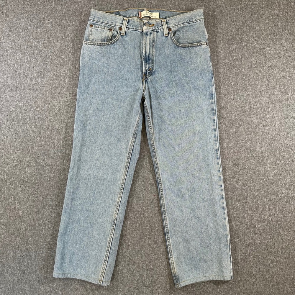 Levis 516 Slim Fit Jeans Mens 34x30 Light Wash Blue Denim Vintage Cotton Pants